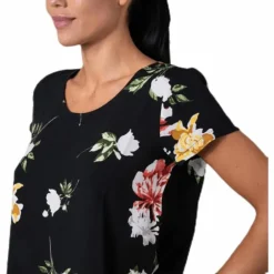 First One Ss Aop Top Black