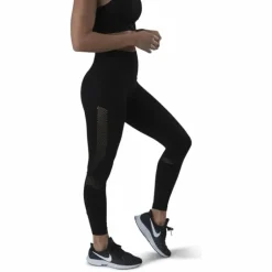 Fitness Mesh Knit Tights Black
