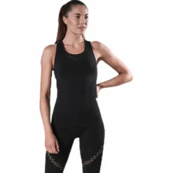 Fitness Seamless Mesh Tank Black