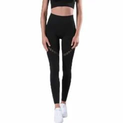 Fitness Seamless Mesh Tights Black