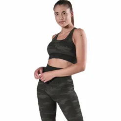Fitness Seamless Racerback Bra Patterned/Green