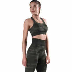 Fitness Seamless Racerback Bra Patterned/Green