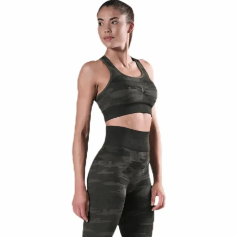 Fitness Seamless Racerback Bra Patterned/Green
