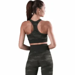 Fitness Seamless Racerback Bra Patterned/Green