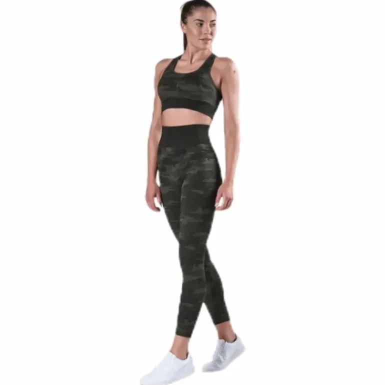 Fitness Seamless Racerback Bra Patterned/Green