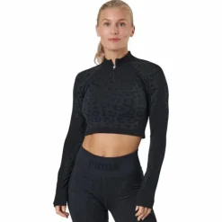Formknit Seamless Cropped 1/4 Puma Black-leopard Print