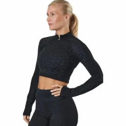 Formknit Seamless Cropped 1/4 Puma Black-leopard Print