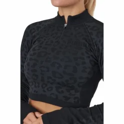 Formknit Seamless Cropped 1/4 Puma Black-leopard Print