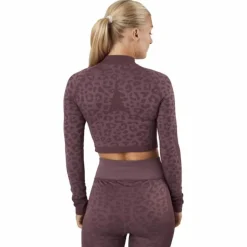 Formknit Seamless Cropped 1/4 Dusty Plum-leopard Print