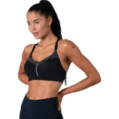 Front Zip Sports Bra Grey