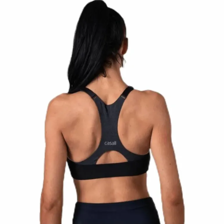Front Zip Sports Bra Grey