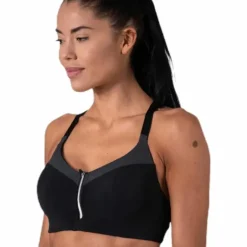 Front Zip Sports Bra Grey