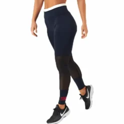 Full Length Mesh InsertLegging Blue/Red