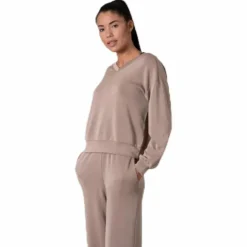 Gaia L/S V-Neck Top Swt White