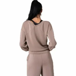 Gaia L/S V-Neck Top Swt White