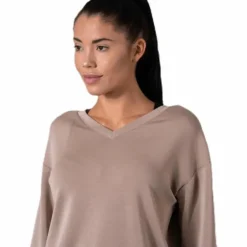 Gaia L/S V-Neck Top Swt White