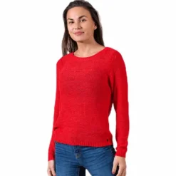 Geena Xo L/S Pullover Knt Red