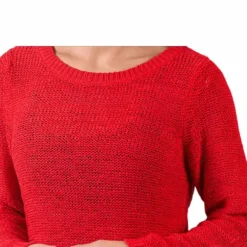 Geena Xo L/S Pullover Knt Red