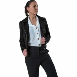 Gerry Faux Suede Biker Otw Black