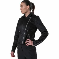 Gerry Faux Suede Biker Otw Black