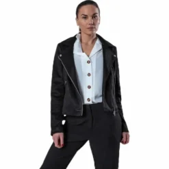 Gerry Faux Suede Biker Otw Black