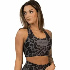 Giraffe Black Sports Bra Dark Grey