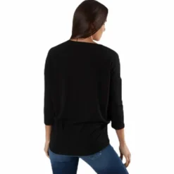 Glamour 3/4 Top Jrs Black