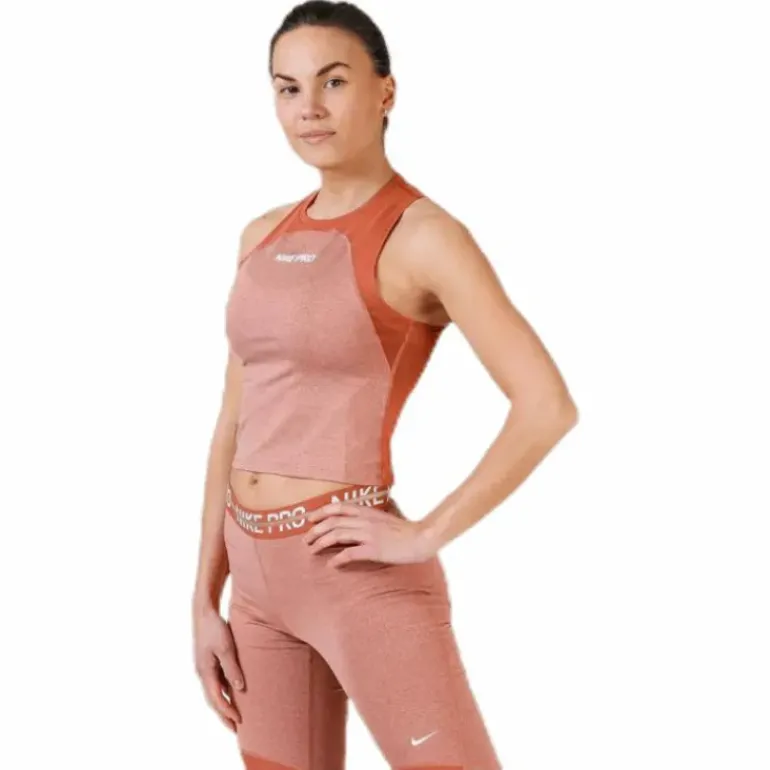 Heather Tank Pink/White
