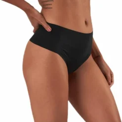 Henni Solid High Waist String Black