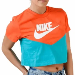 Heritage SS Top Orange/Turquoise