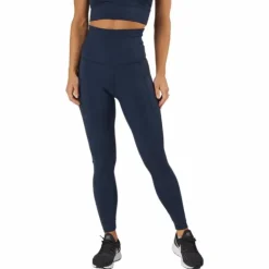 High Waist Tights - Side Pocke Dark Blue