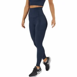 High Waist Tights - Side Pocke Dark Blue