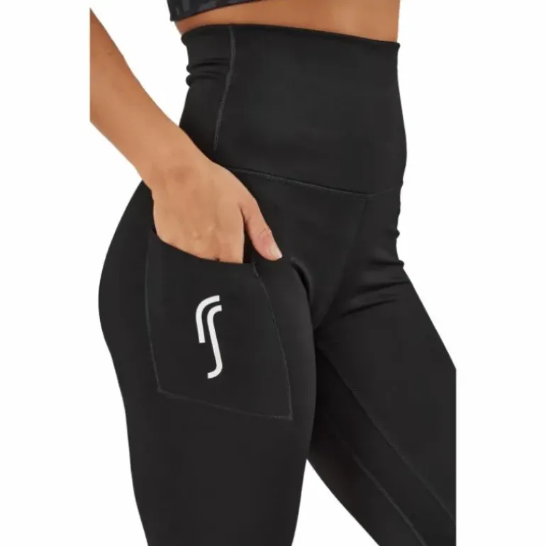 High Waist Tights - Side Pocke Black