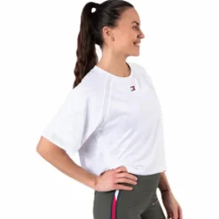Jacquard Performance Boxy Top White