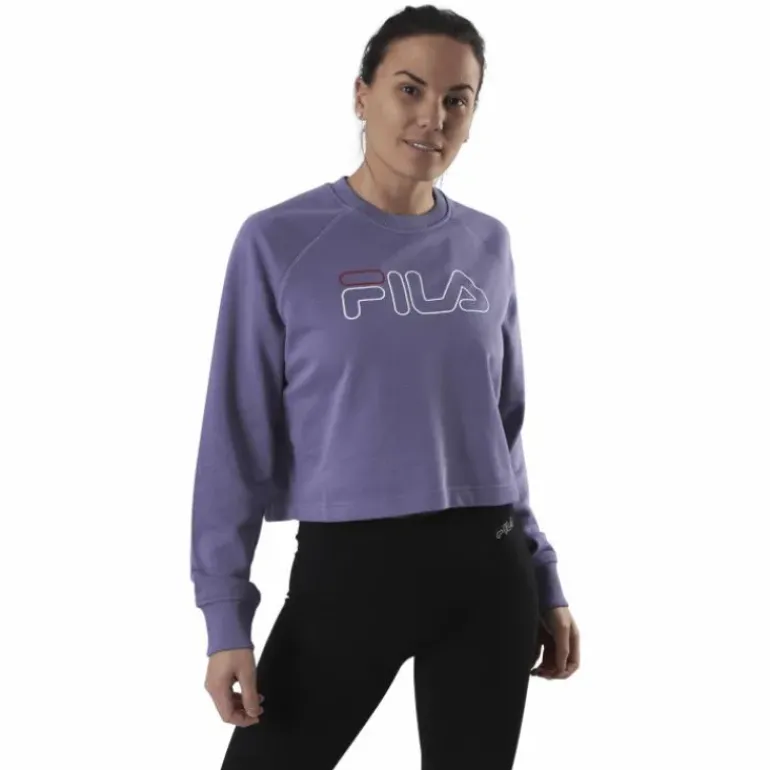 Jamina Cropped Crew Sweat Purple