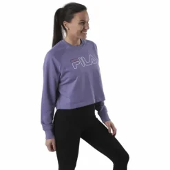 Jamina Cropped Crew Sweat Purple