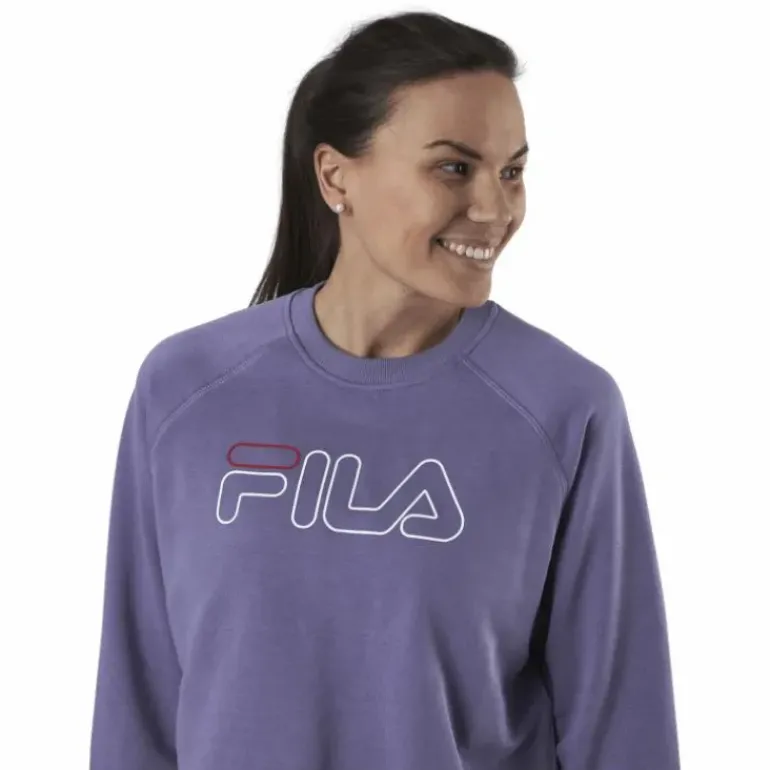 Jamina Cropped Crew Sweat Purple