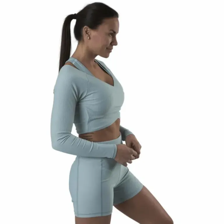 Jana Ls Train Crop Top Grey