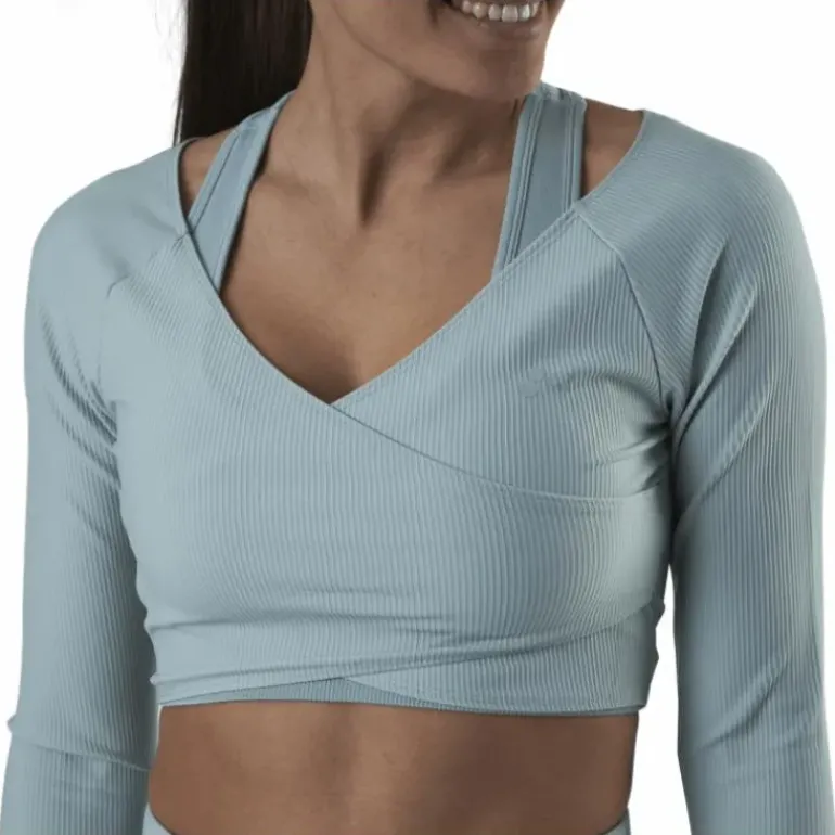 Jana Ls Train Crop Top Grey