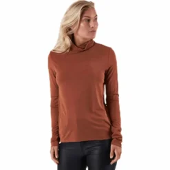 Kamala Ls Rollneck Top Brown