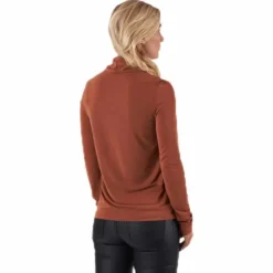 Kamala Ls Rollneck Top Brown
