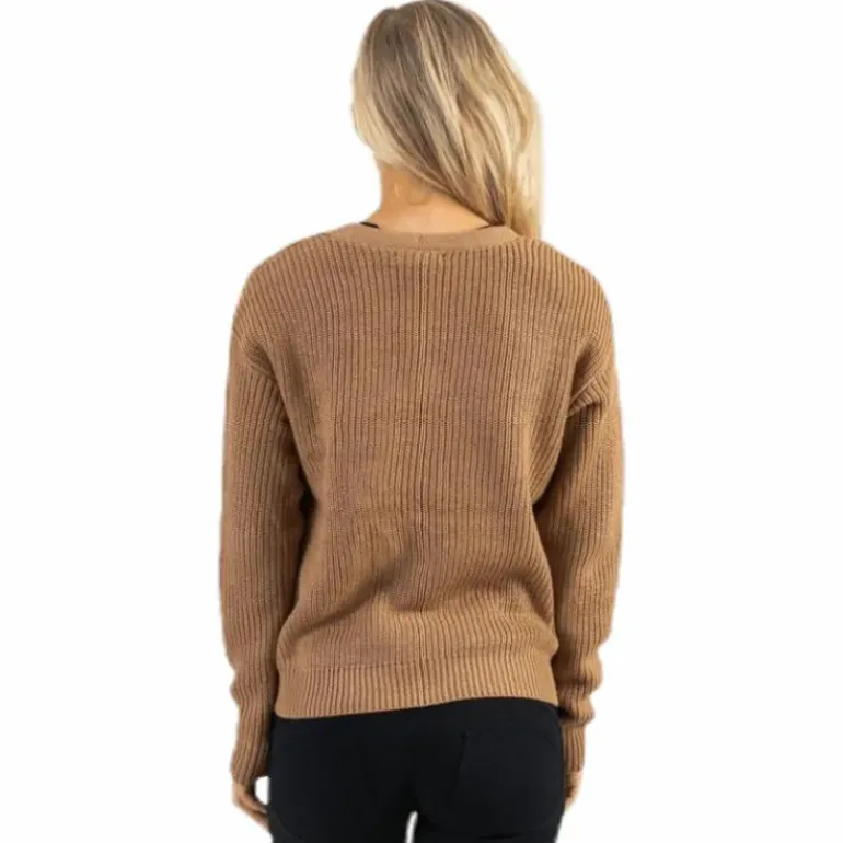 Karie Ls Knit Cardigan Beige