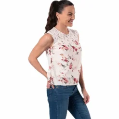 Karmen S/L Top Aop Wvn Beige