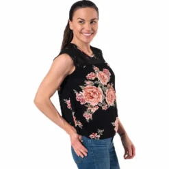 Karmen S/L Top Aop Wvn Black