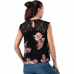 Karmen S/L Top Aop Wvn Black