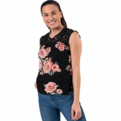 Karmen S/L Top Aop Wvn Black