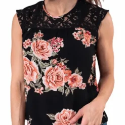 Karmen S/L Top Aop Wvn Black