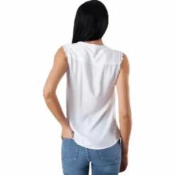 Kimmi S/L Top Wvn White