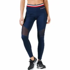 Legging With Mesh Full Length Blue