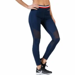 Legging With Mesh Full Length Blue